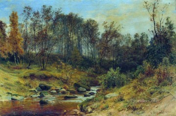 Arroyo del bosque 1896 paisaje clásico Ivan Ivanovich bosques árboles Pinturas al óleo